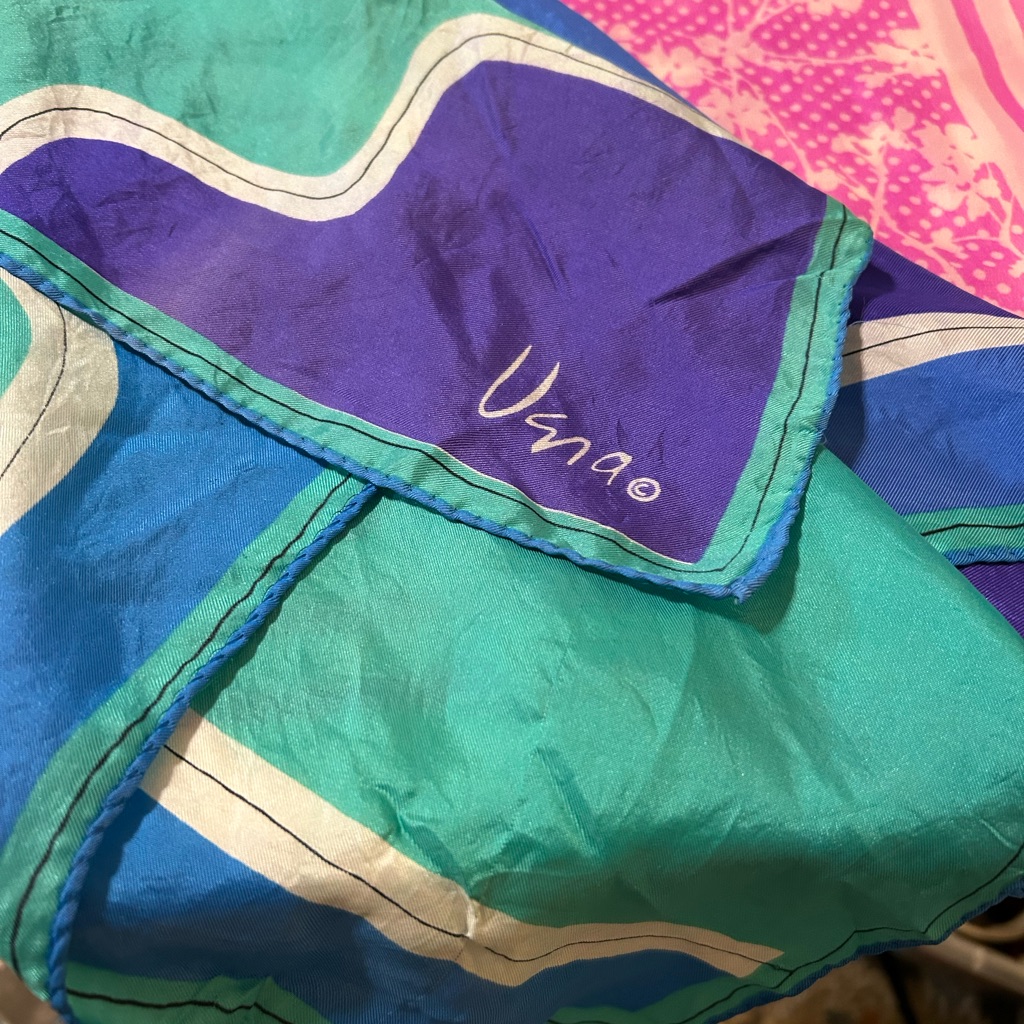 Vintage Vera Neumann Silk Scarf And Bonus Vintage Pink Scarf Vintage Vera Neumann Silk Scarf And Bonus Vintage Pink Scarf